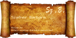 Szafner Barbara névjegykártya